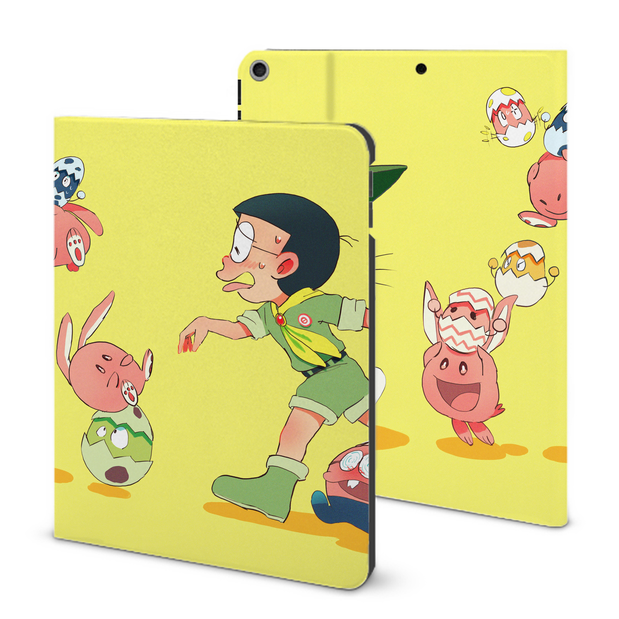 （画像用） ドラえもん Doraemon IPad ケース ブック型 PUレザー TPU 耐衝撃 軽量 薄型 ペン収納なし 全面保護 IPad 各モデル対応